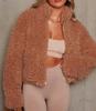2025 Autumn/Winter European and American Women's Plush Lambswool Short Cardigan Jacket