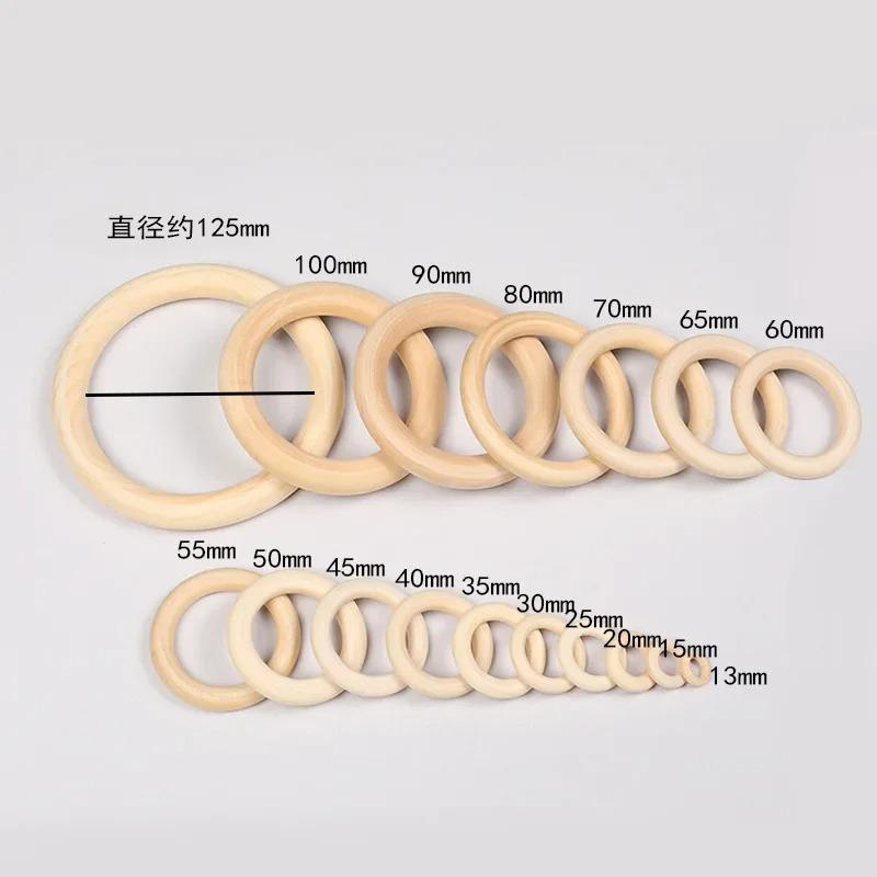 Wooden Rings Wooden Hoops for Craft Wood Rings Circle Macrame Accessories Round DIY Wood Hoops Wood Craft Decoration Woodworking