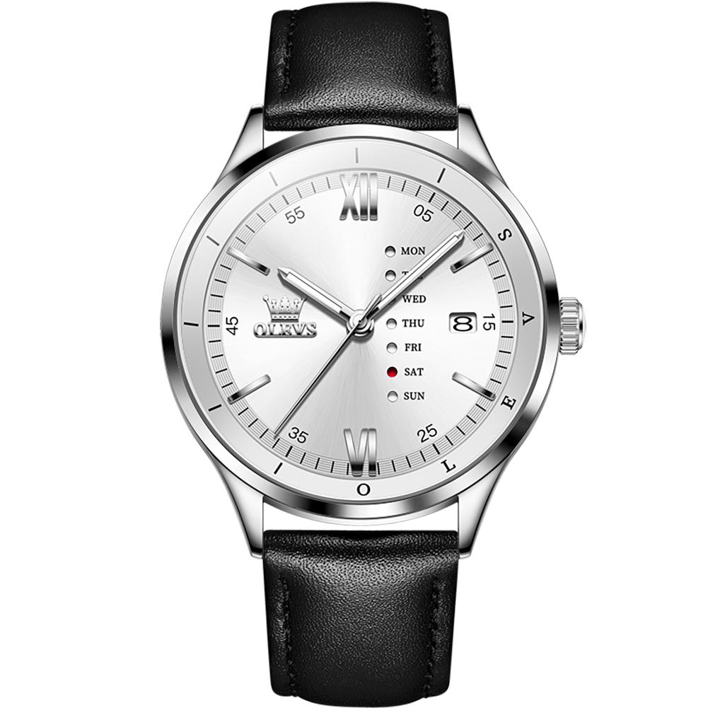OLEVS 2931 Oem Custom logo Luxury Luminous Japanese Movement Sports Calendar Fashion Genuine Leather Strap Men's Quartz Watch