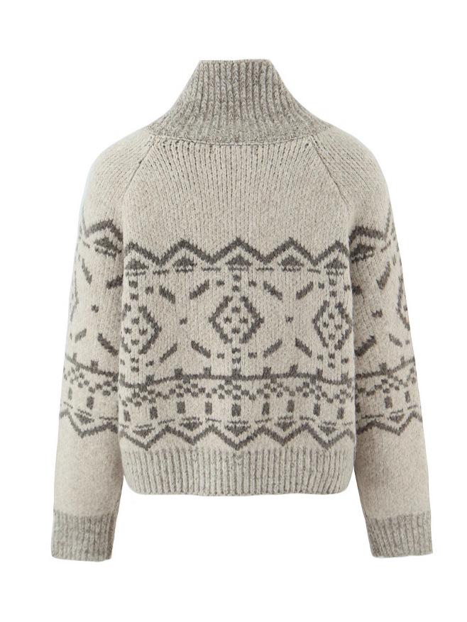 Women's Retro Color-Block Jacquard Knit Cardigan for Autumn/Winter