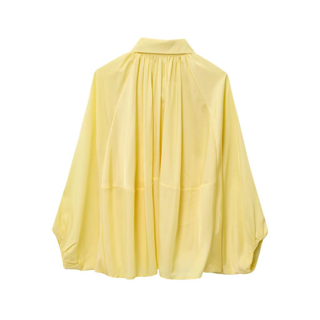 Women's Jacket Oversized Streetwear Casual Sleeve Lapel Collar Zip Front Pleated Shirts