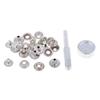 6Pcs Metal Snap Buttons Sewing Fasteners 15mm with Punch Die Tool