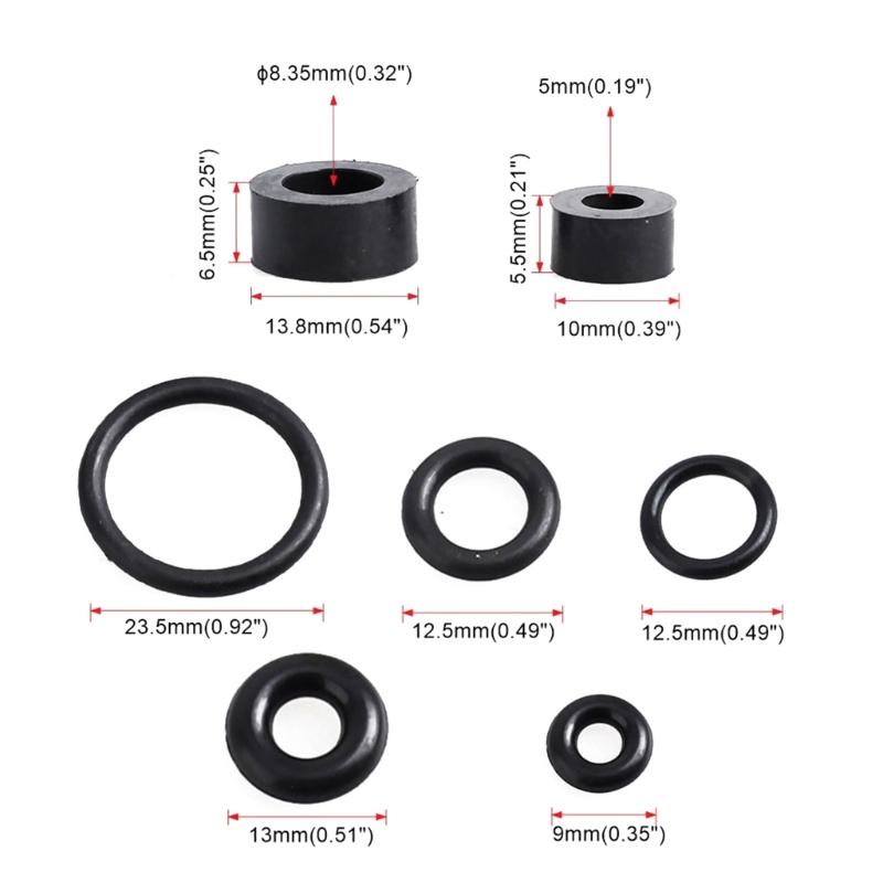 Fuel Supply & Return & Feed Line Fitting Sleeve Seal O-Rings Kit F81Z-9C387-BA For 7.3L Diesels 1999-2003