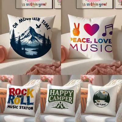 Retro Amerikanischer Stil Buchstabendruck Kissenbezug Komfort Sofa Bett Seidig elegant Versteckter Reißverschluss Dekorative Kissenhülle