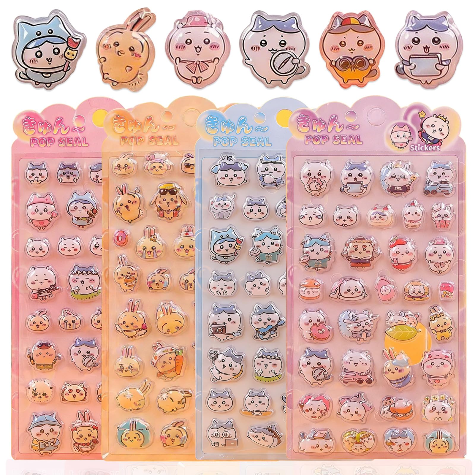 

Ouvesa 4-Piece 3D Puffy Embossed Stickers Kids Gift for Girls and Boys Notebook Diary DIY Crafts