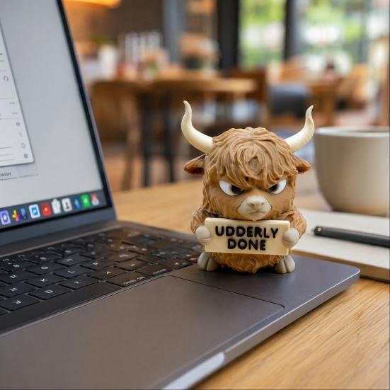 Animals with Attitude 3D Printed Figurines, Cute Animal Holding Placard Ornaments, Mood Humor Statue, Office Shelf Decor, Unique Handmade Style