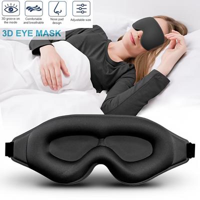 1PC 3D Sleeping Eye Mask with Adjustable Strap, Soft and Comfortable, Noise-reducing Sleep Mask, Eye Mask, Blackout Eye Mask