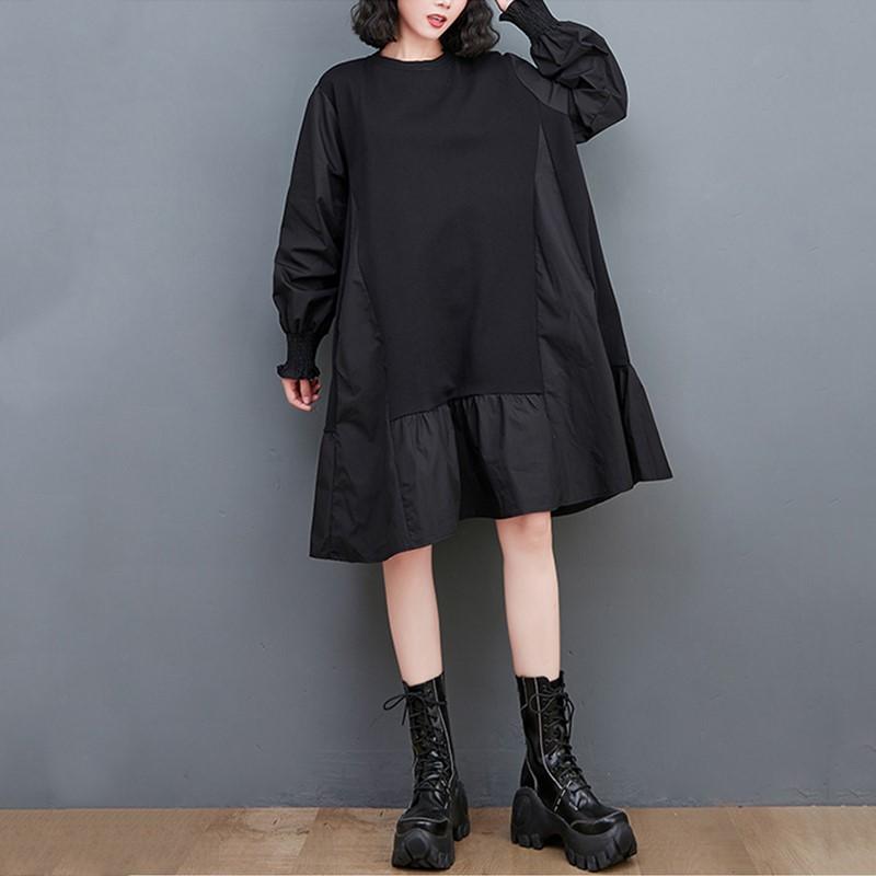 Long Sleeve Plus Size Vintage New In Dresses for Women Casual Loose Midi Spring Autumn Dress