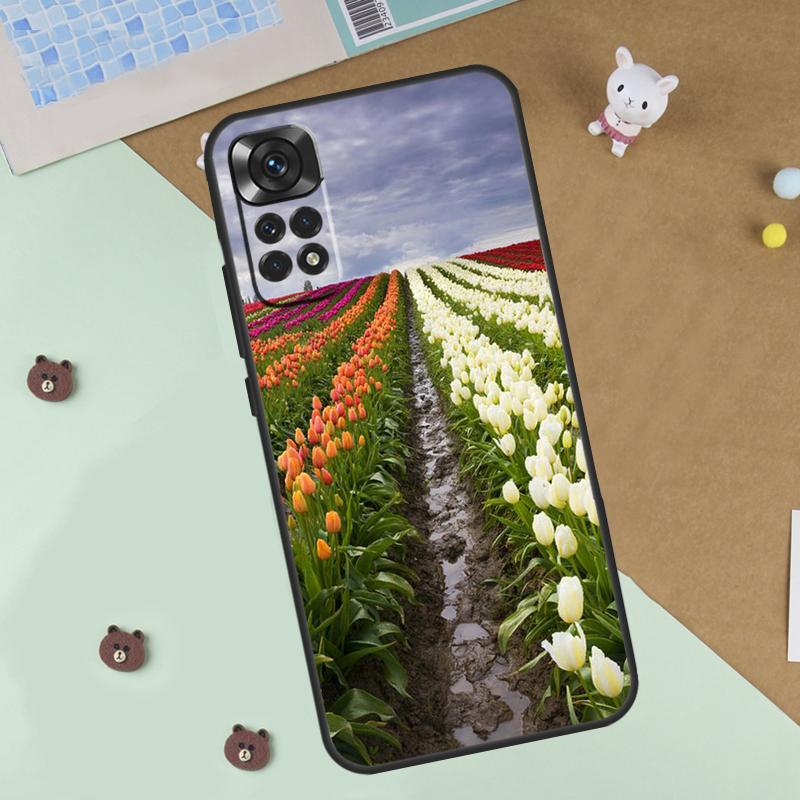 Spring Tulips Flower Case For Xiaomi Redmi 14C 10C 12C 13C Cover For Redmi Note 13 Pro 14 9 10 11 12 10S 11S 12S