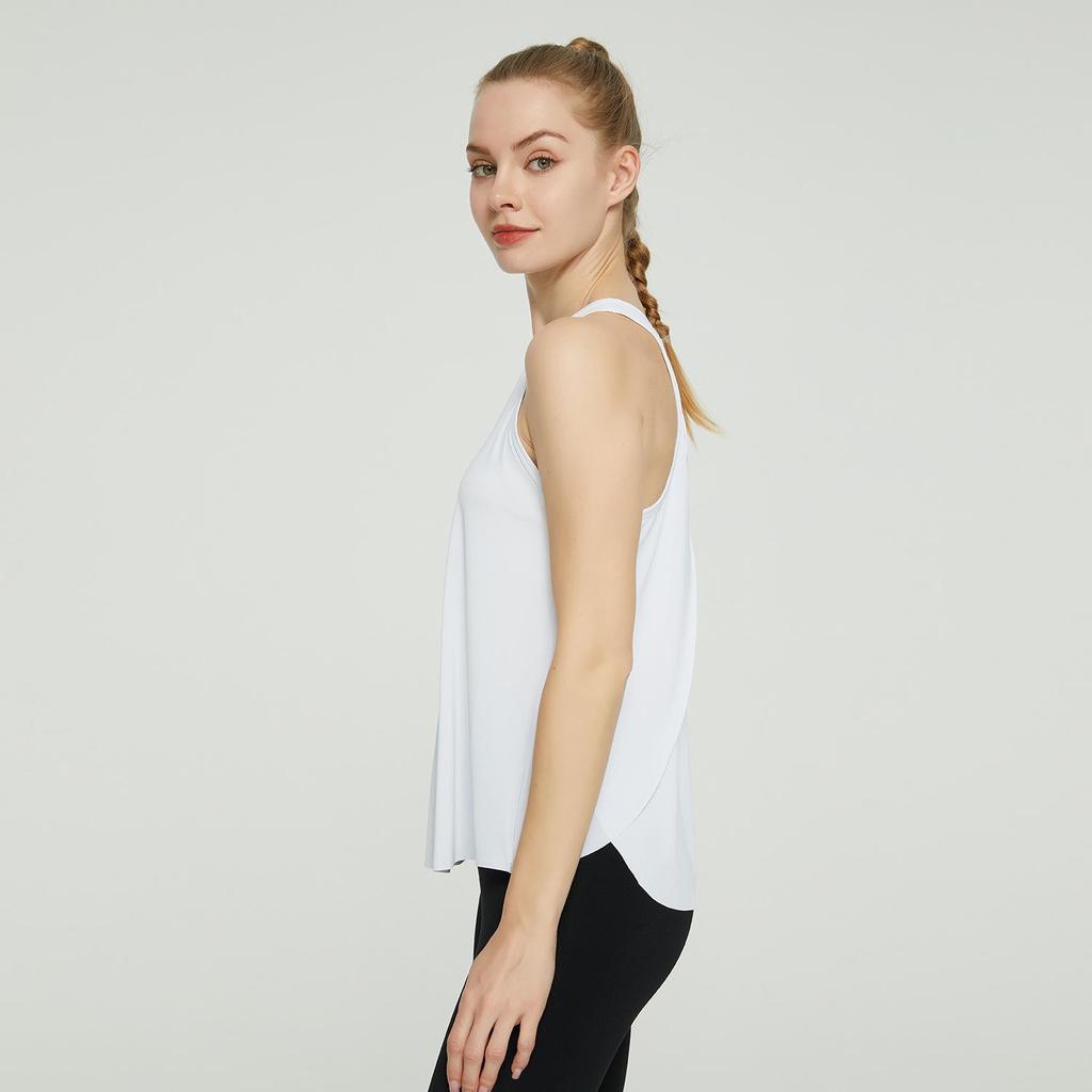 Women's Sleeveless Racerback Swallowtail Sports Vest - Fitness & Yoga Cover-up