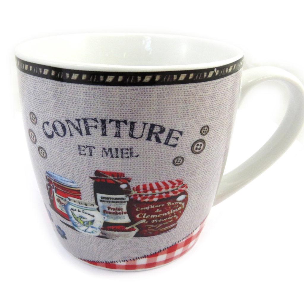 Les Trésors De Lily [M1332] - Porcelain Mug 'Jam and Honey' Taupe Red
