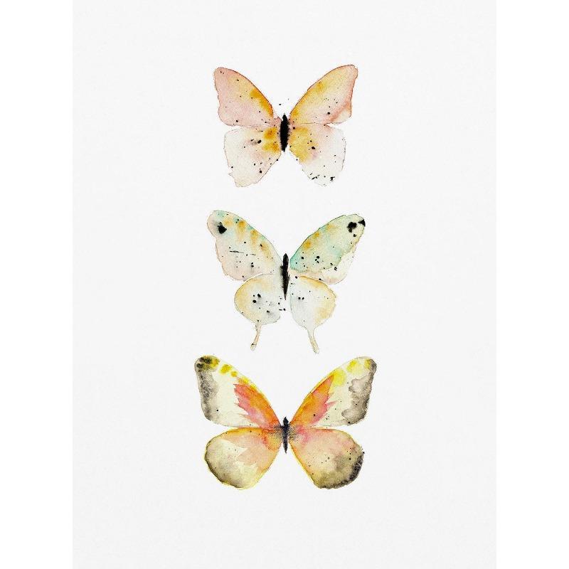 

Акварельные насекомые бабочки мотыльки плакат печать пастель насекомое холст картина природа настенное искусство картина детская комната декор 21cm×30cm NoFrame