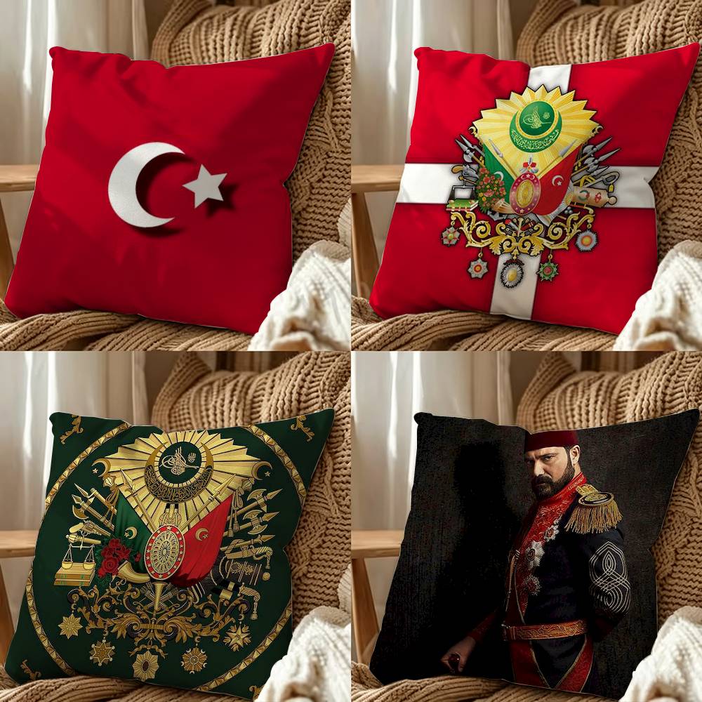 Ottoman flag Square Pillow Case Multi Sizes For Car Home Bedroom Decor Custom Valentine Gifts