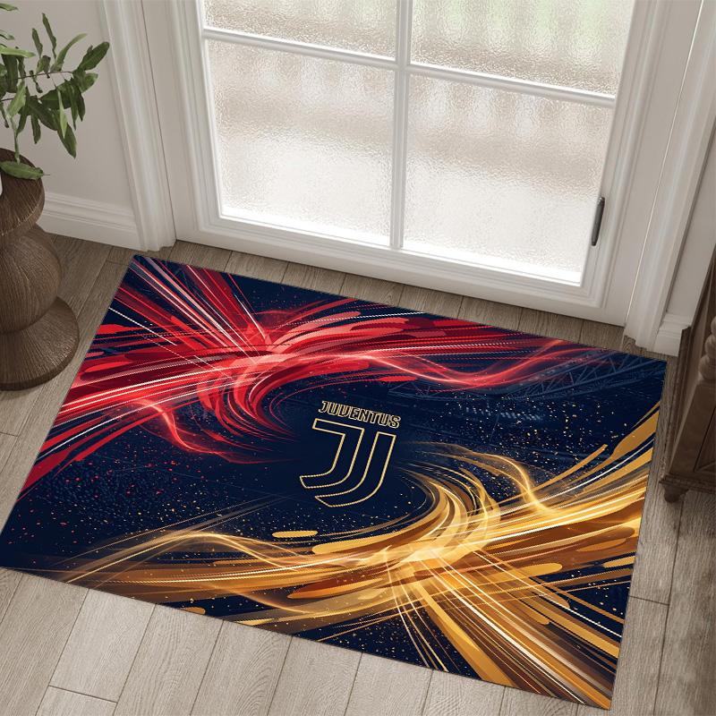 Juventus FC Design Crystal Velvet Carpet Cozy Non?Slip Printed Rug For Bedroom Living Room Entrance