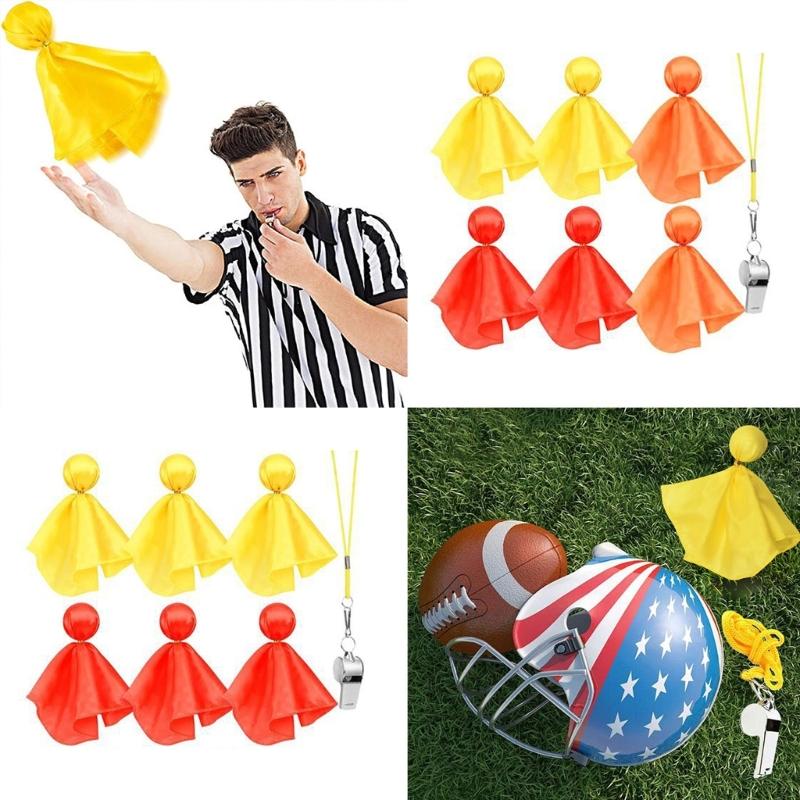6pcs Referee Flags Football Penalty Flags for Soccer Ref Umpire Coaches Challenge Flags for Football Party Accessory