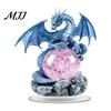 Acrylic Dragon Ornaments Fantasy Statue, Gothic Tabletop Figurine, Mythical Theme Room Decor Desktop Ornament for Office Bedroom Gaming Durable