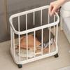 Large Capacity Laundry Basket Movable Breathable Dirty Clothes Storage Basket With Wheels Multifunctional Plastic Trolley