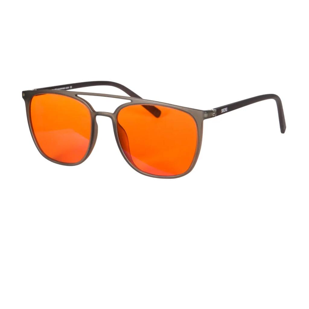 SHINU Orange Tinted Computer Glasses Block Blue Light Relieve Eye Strain From Phones Laptops For Men