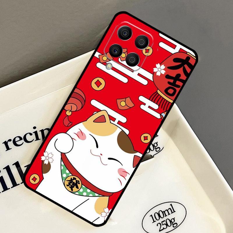Maneki Neko Lucky Money Cat Case For Samsung Galaxy M14 M34 M54 M56 M16 M36 M13 M15 M35 M55 M11 M31 M53 M51 M12 M32 M52