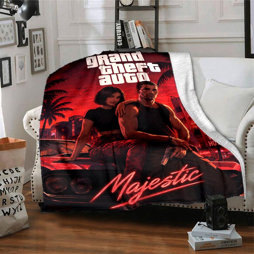 Grand Theft Auto Blanket Ultra-Soft Great for Seaside Couch Livingroom for All Occasions Stylish Decor Gifts For Family Or Friends