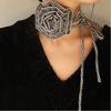 Korean Style Flower Clavicle Chain Wave Point Leopard Print Chocker Vintage Chiffon Necklace  Party
