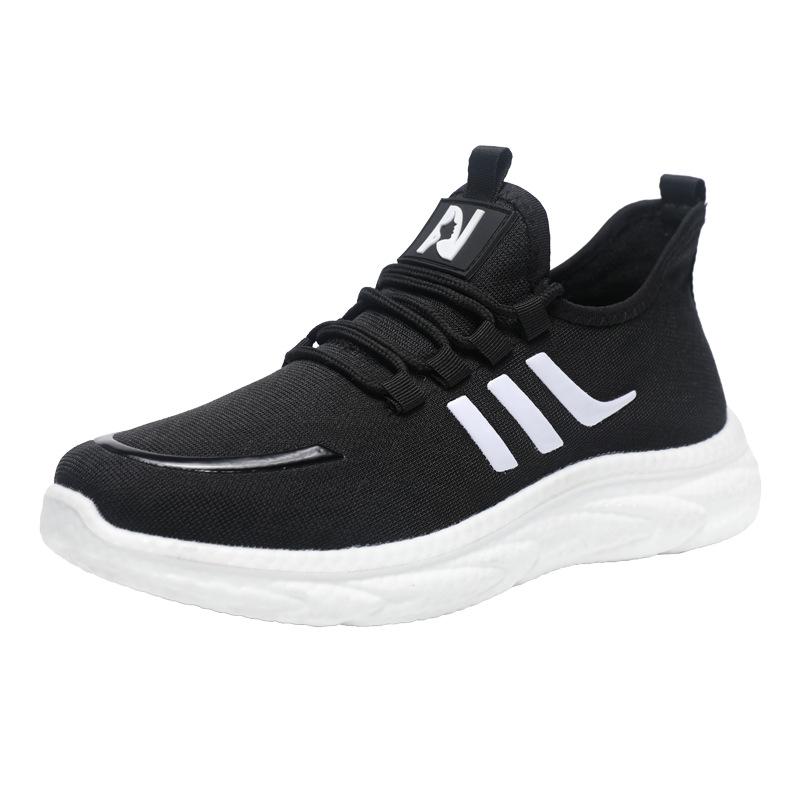 Sneakers Fashionable and Lightweight Running Shoes Comfortable Breathable Soft Sole Black Running Shoes Couple Trendy Shoes