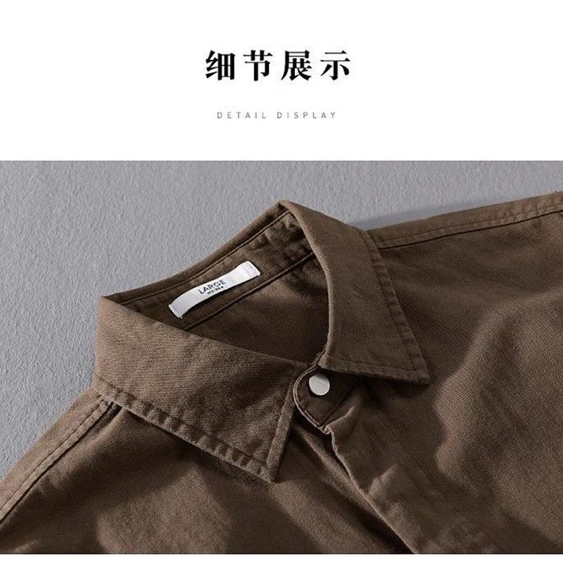 Spring Autumn New Turn-down Collar Fashion Long Sleeve Shirt Man Vintage Printing Button Cardigan High Street Comfortable Tops