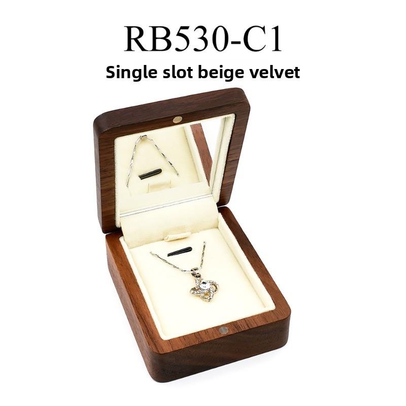 

Black walnut wood jewelry necklace pendant portable jewelry box organizer case makeup box jewelry accessories box Size 7.9*6.4*3.1