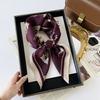 Retro Cotton and Linen Small Square Scarf Herringbone Silk Scarf Versatile Square Scarf Belt Silk Scarf Clothing with Neck Scarf