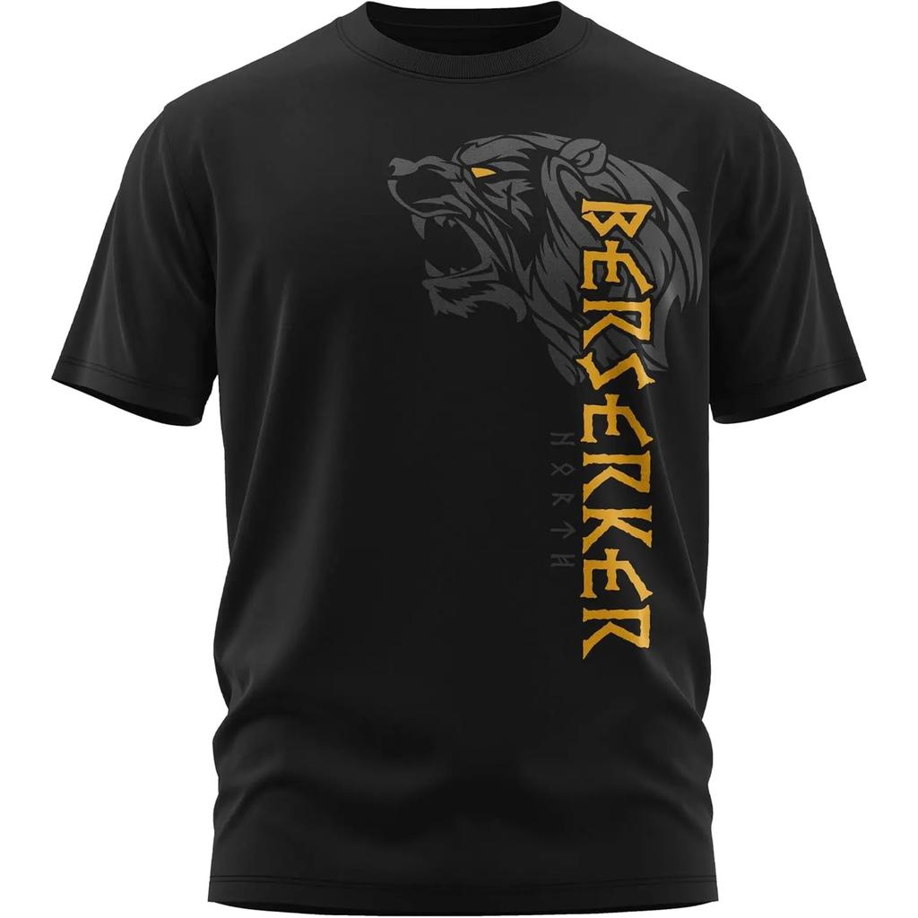 Bear Fighter Odin Thor Nordic Warrior Berserker Valhalla T-Shirt 100% Cotton O-Neck Short Sleeve Summer Casual Mens T-shirt