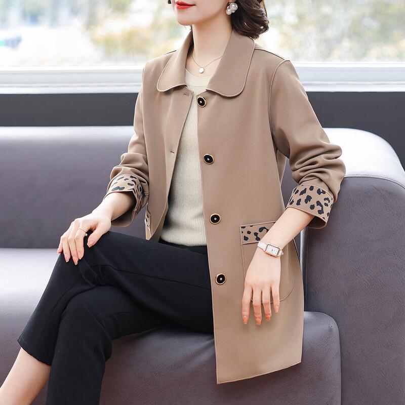 

QianLian Women s Autumn Casual Lapel Trench Coat XL