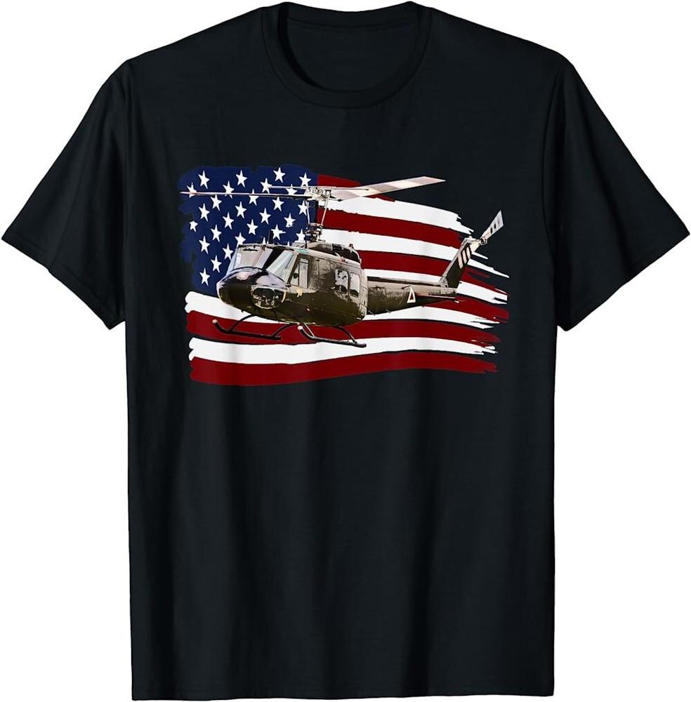 UH-1 UH1 Huey Helicopter T Shirt American Flag USA Gift T-Shirt Unisex T-Shirt