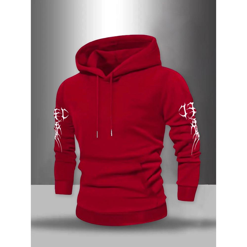 American Men's Fashionable Casual Sports Hooded Sweatshirt, Street Fashion Multifunctional Top Hooded Sweatshirt