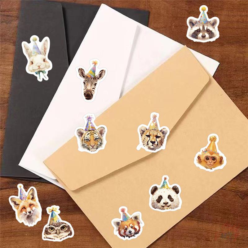 500Pcs/Roll Birthday Party Animals Kids Rewards Stickers - DIY Scrapbooks Album Decor Sealing Label Decals