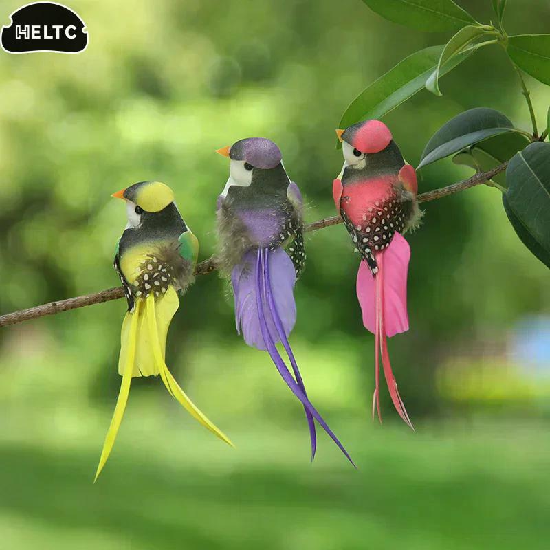 1PCS Garden Prop DIY Decoration Swallow Tail Bird Clip Handmade Simulation Bird Creative Feather Lawn Branch Figurine Ornament