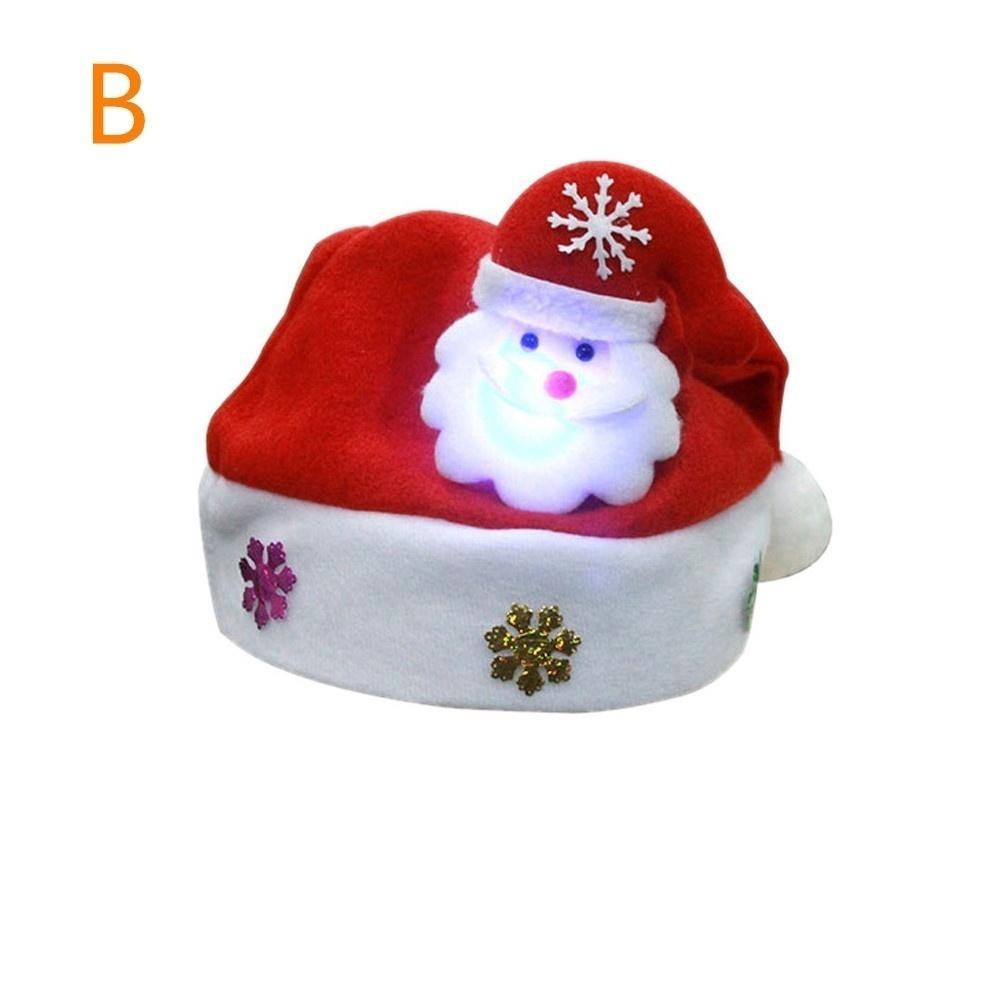 1 Pcs Kids LED Christmas Hat Santa Claus Reindeer Snowman Xmas Gifts Cap Christmas Hats Kids for children