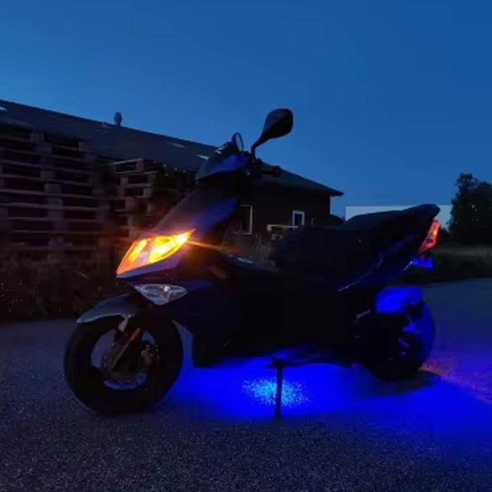 LED Lights for Motorcycle Accessories RGB APP Sound Control Moto Backlight Flexible Waterproof Decoration Light Neon Strip 12v