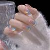 Handmade Nails Two-color Sequins Style Manicure Wearable Nail Stickers Tiktok Hot Selling Finished Products