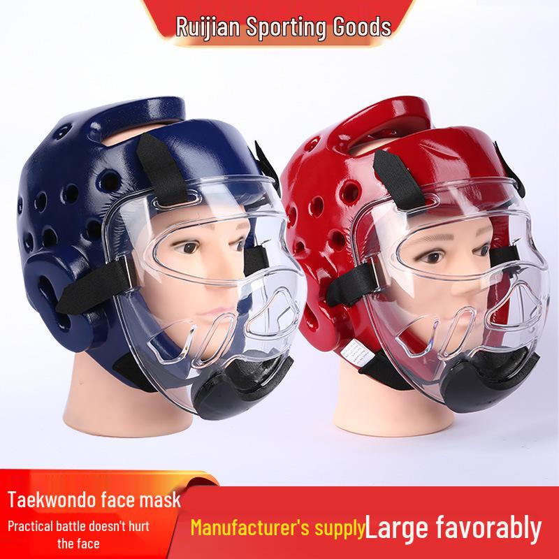 Professional Taekwondo & Karate Headgear with Face Shield and Ear Protection for Adults