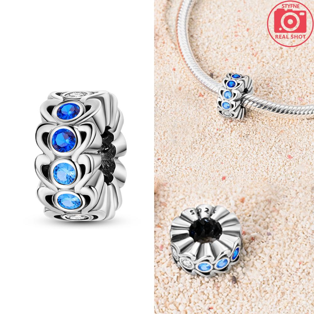 

Шармы Медь Летняя Волна Синие Цирконы Бусины Подходят Шармы Plata Оригинальный Браслет Женские Украшения Изготовление Подарки