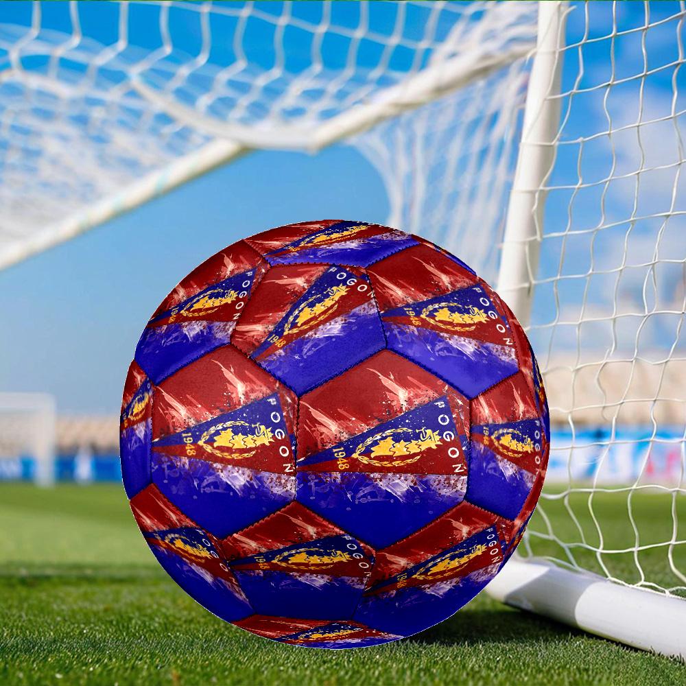 Pogon Emblem Design Size 5 Soccer Ball, Suitable for Training and Matches, High-Elasticity, Wear-Resistant Material Gift for Fan