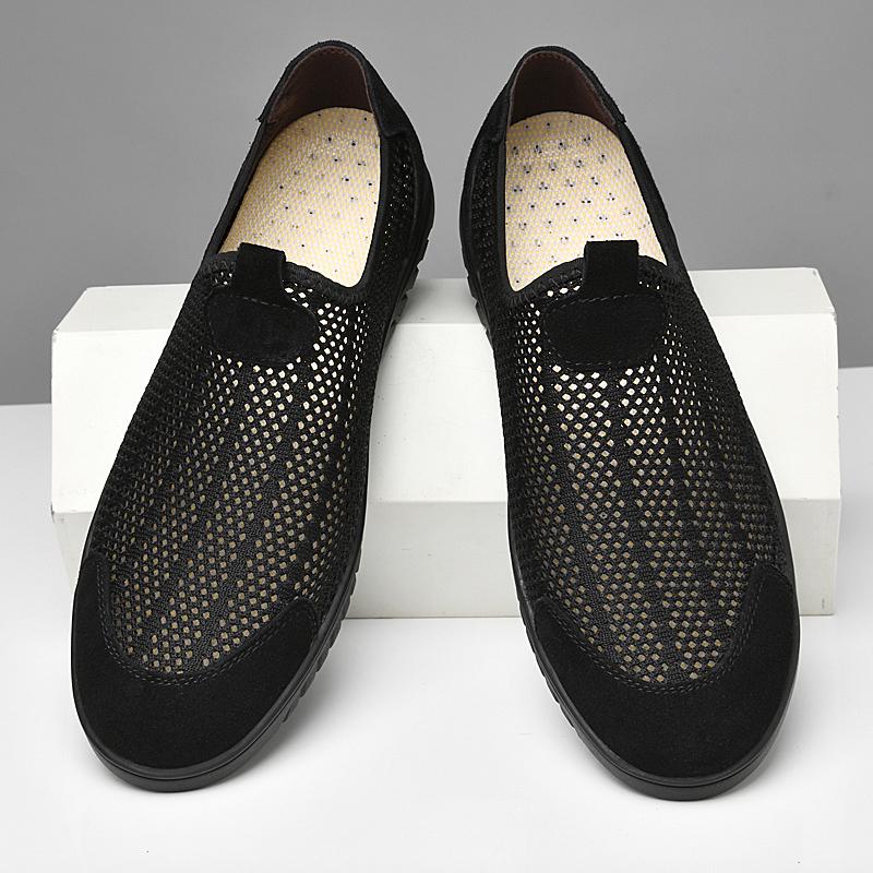 Breathable Mens Casual Shoes Hollow Out Men Loafers Cool Sandals Handmade Slip On Driving Shoes Man Light Male Summer Sneakers
