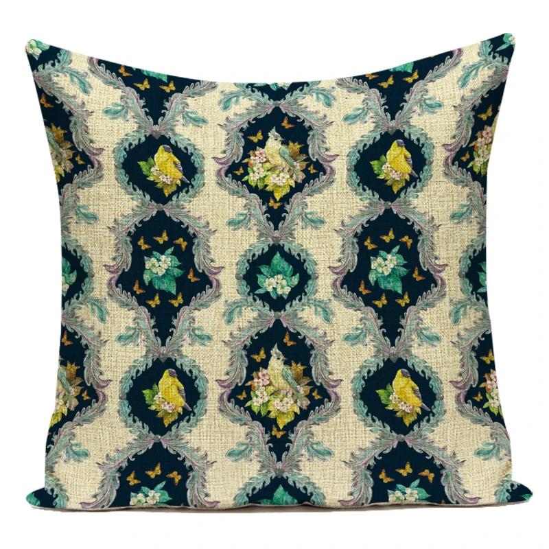 Vintage Floral Bee Decorative Cushion Covers Nordic Home Decor Sofa Chair Living Room Cushions Custom Throw Pillow Covers