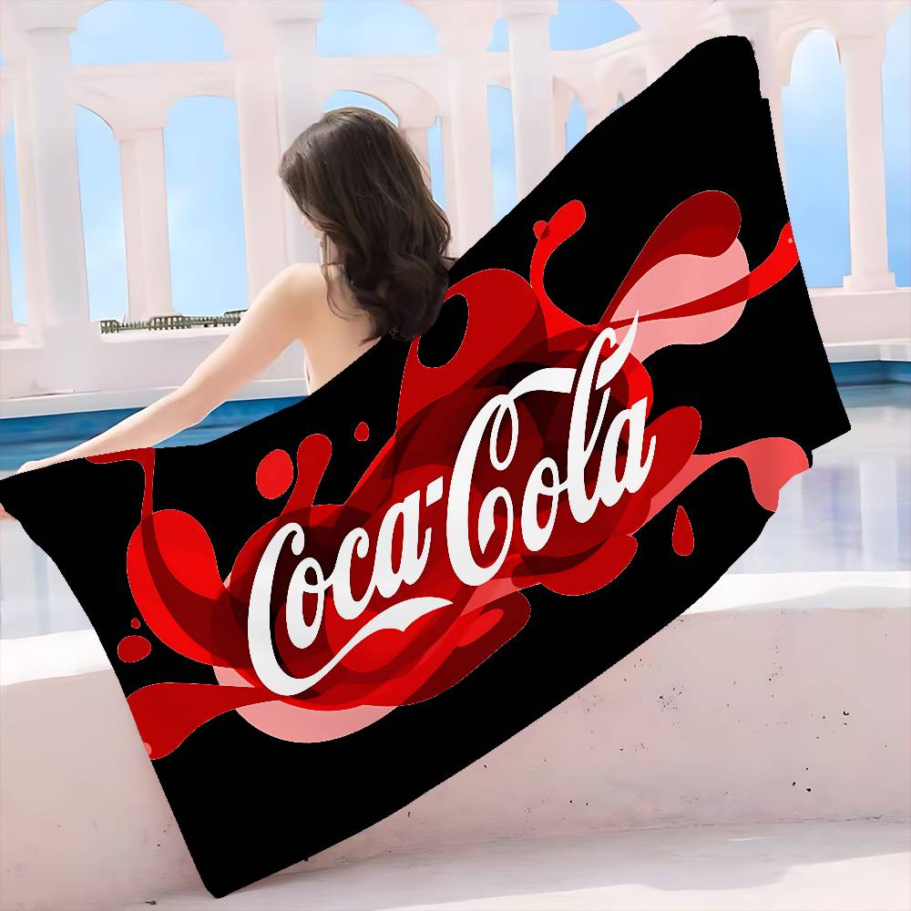 C-Coca C-cola Vintage Logo Mikrofaser Bedrucktes Strandtuch Bergsteigen Yoga Strand Schwimmen Laufen Saugfähiges Weiches Handtuch