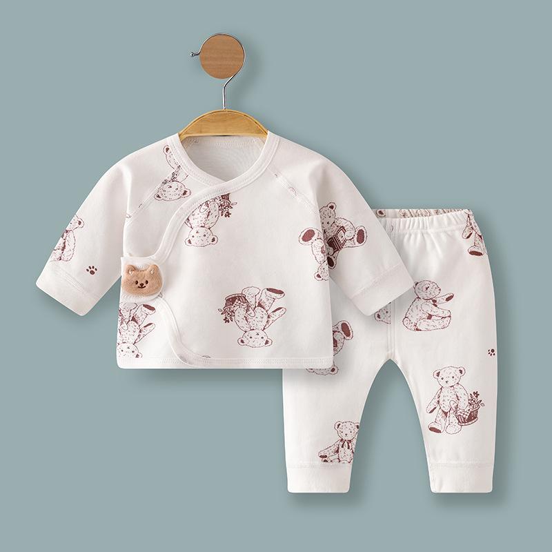 

Хлопковый комплект-двойка для новорожденных: Осенняя детская одежда и штаны, пижама в стиле монаха на полную луну 52 cm