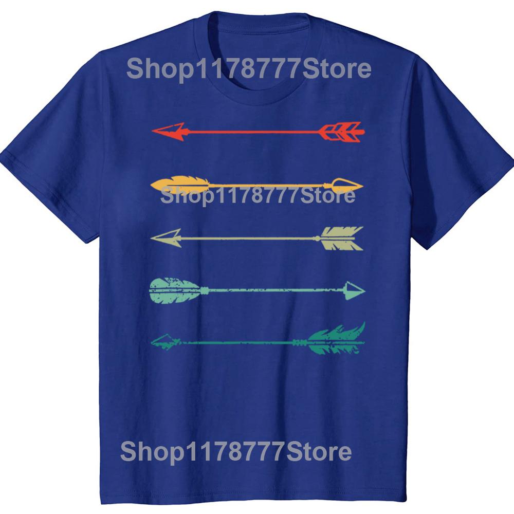 Funny Vintage Arrow Traditional Archery Arrows Bow Hunting Retro T Shirts Mens Clothing Fashion Casual Loose Oversized T Shirt