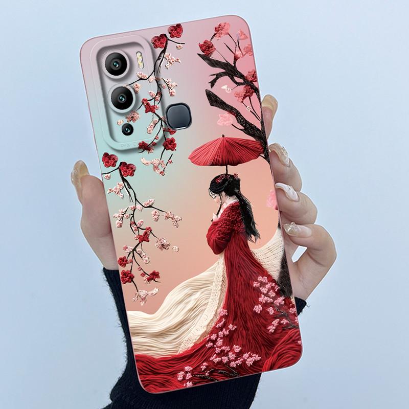 Case for Infinix Hot 12i Hot 12 Play Back Cover Butterfly Flower Soft Silicone Cases for Infinix Hot12i 12Play Hot12 Phone Funda