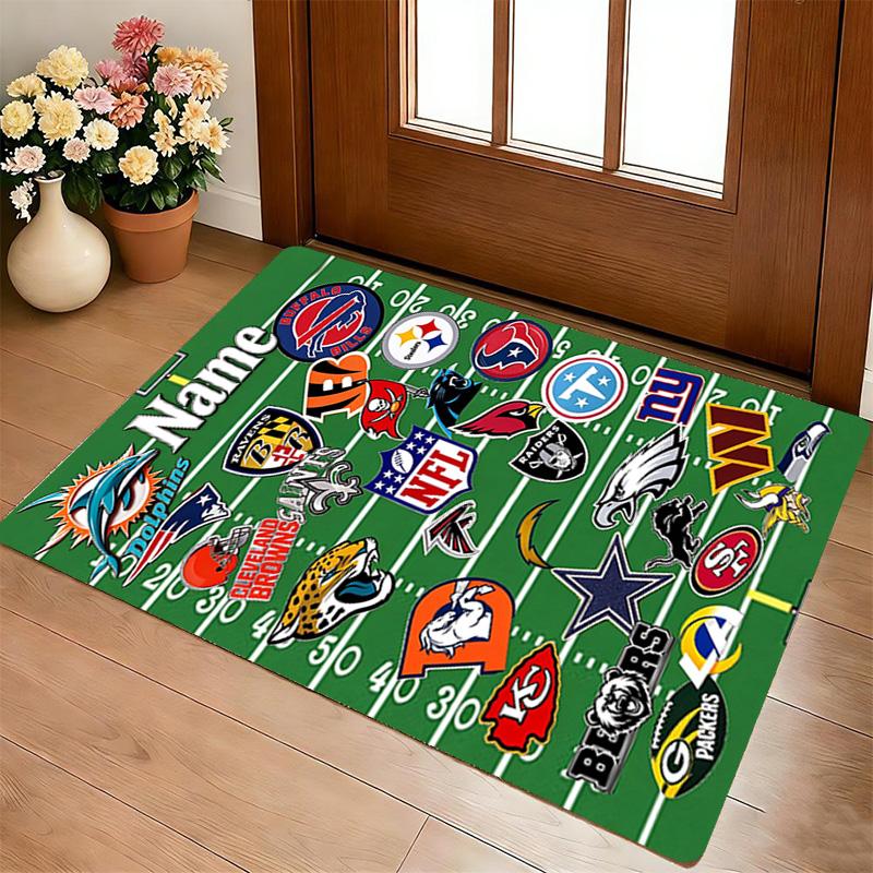 Custom Nfl Teams Area Rug Living Room Nonslip Soft Carpet For Bedroom Game Playroom Sofa Office Home Decor Doormat Christmas Gift C10347