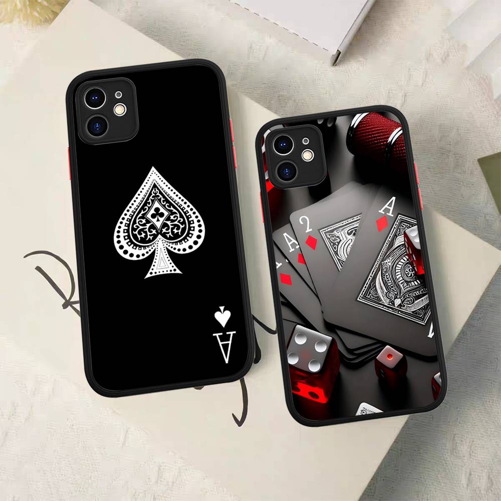 Poker Pattern Game Phone Case For IPhone 13 12 X XS MAX Pro Max 16 15 11 14 Pro Max Shockproof Matte Cover