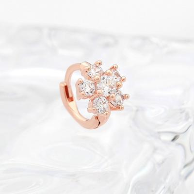 Rose Gold 14K Cubic Flower Ring Piercing Gold Needle Bracelet